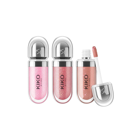 Kiko Milano Mini Glossy Lip Set: Trio of Hydrating Lip Glosses with 3D Volume Effect