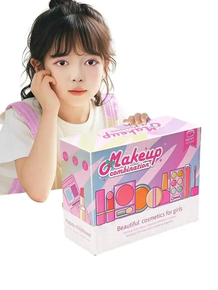 Deluxe 22-Piece Girls' Pretend Makeup Set - Creative Cosmetic Storage Bag with Realistic Accessories for Imaginative Play