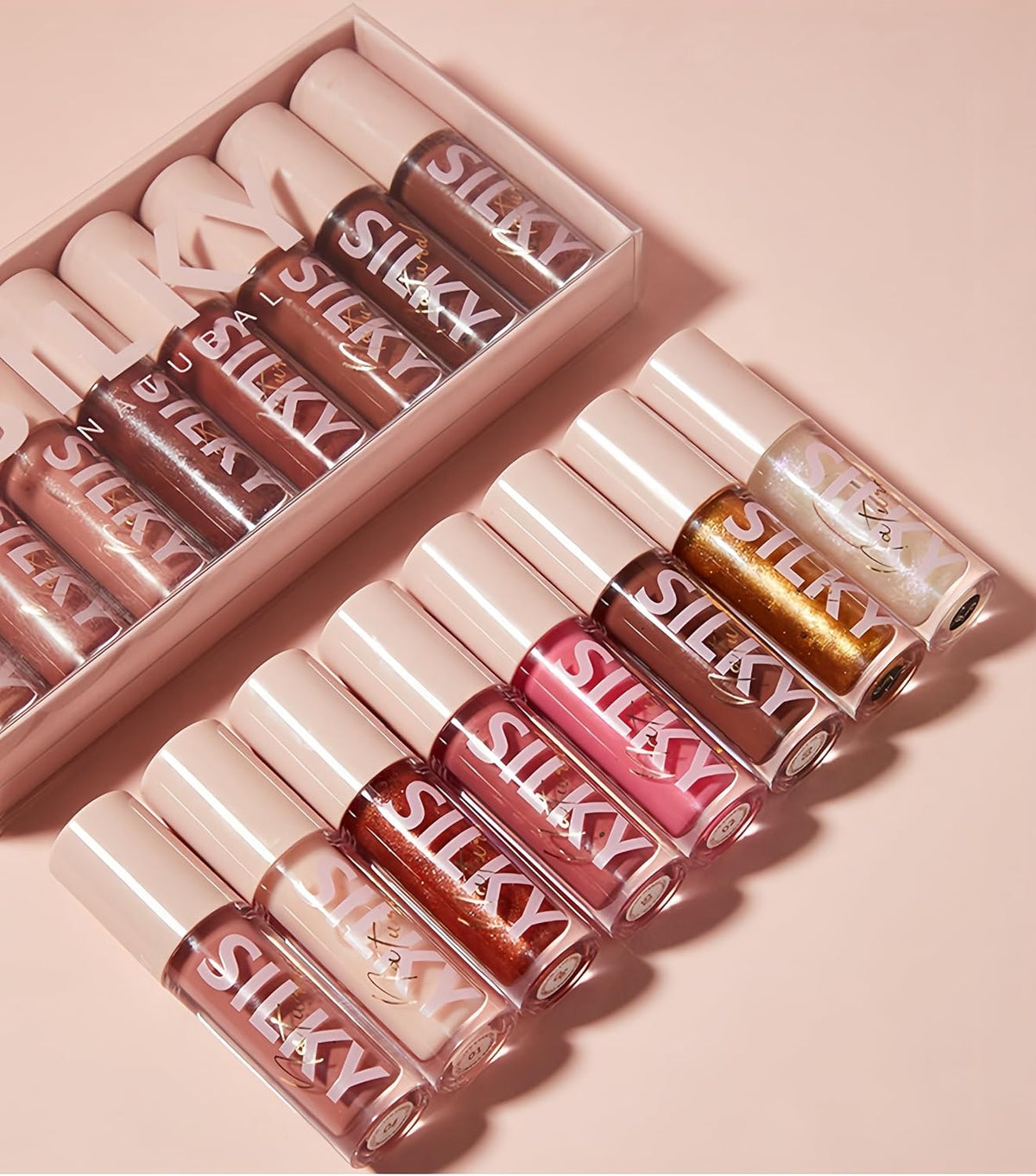 MAEPEOR 8-Piece Shiny Glossy Lip Gloss Set - Non-Sticky, Moisturizing, Long-Lasting Liquid Lipstick with High Shine & Shimmer for Women and Girls (Set 01)