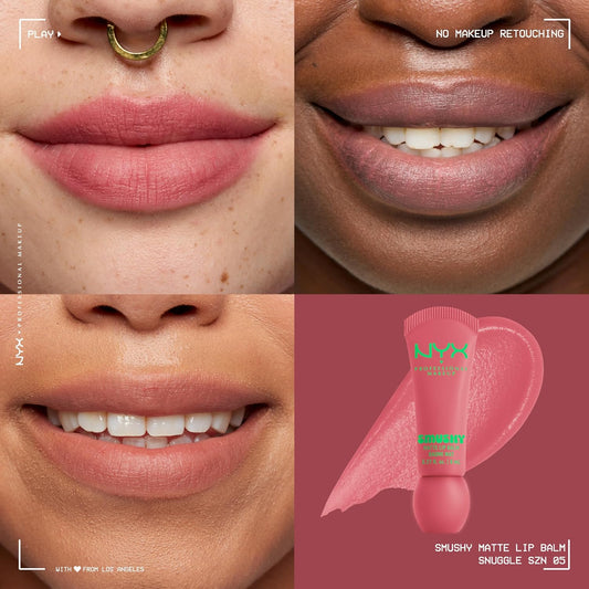 NYX Professional Makeup Smushy Matte Lip Balm - Tinted Lip Moisturizer with Soft Matte Finish in Snuggle SZN (Blush Nude)