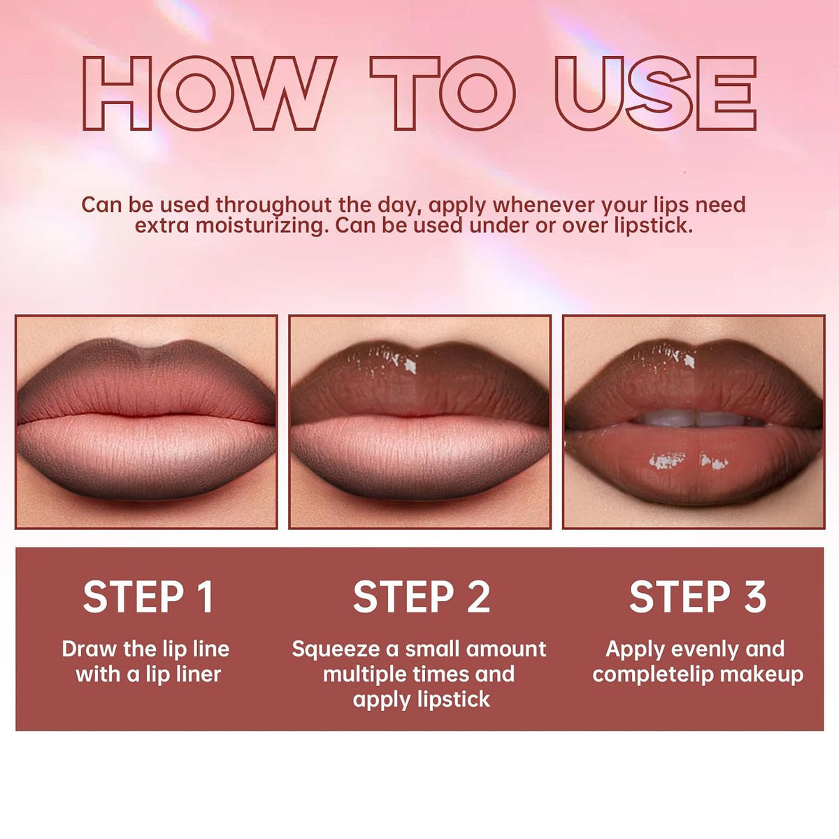 HOSAILY Nourishing Lip Gloss and Brown Lip Liner Duo, Hydrating Plumping Lip Glow Oil Set for Women, Moisturizing Lightweight Long-Lasting High Shine Lip Tint, Mini Liquid Lipstick Makeup Collection