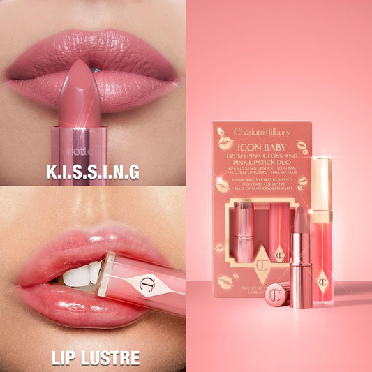Charlotte Tilbury Icon Baby Lip Duo Set - Mini Lipstick and Full-Size Gloss