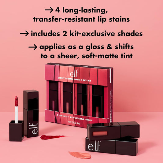 E.L.F. Glossy Lip Stain Collection - 4-Day Shade Kit