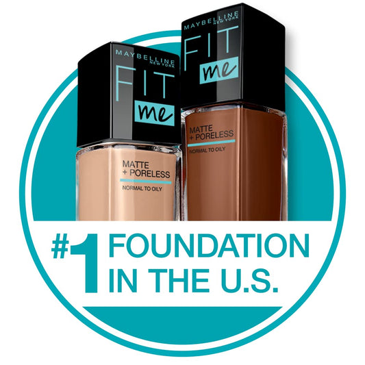 Maybelline Fit Me Matte + Poreless Liquid Foundation and Mattifying Primer Bundle - Creamy Beige Foundation and Primer Included