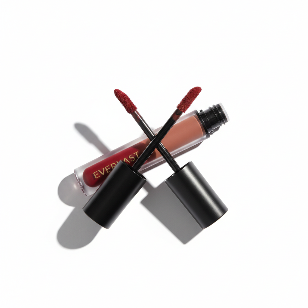 Longwear liquid lipcolor set in deep red and nude