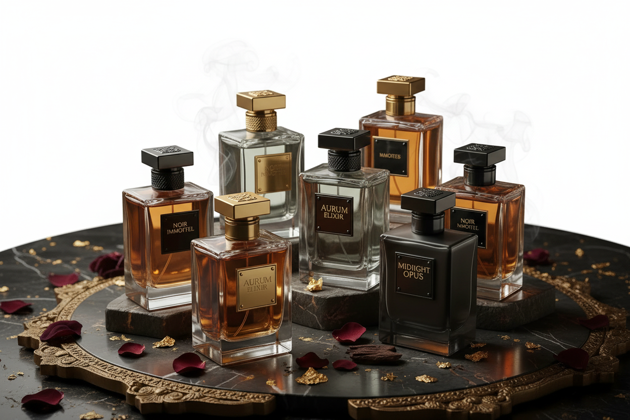 Luxury Fragrance Collection - White Background