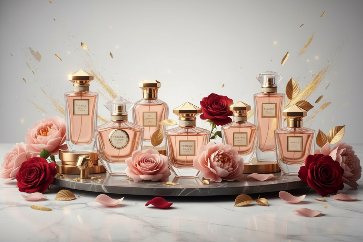 Luxury Perfume Collection - White Background