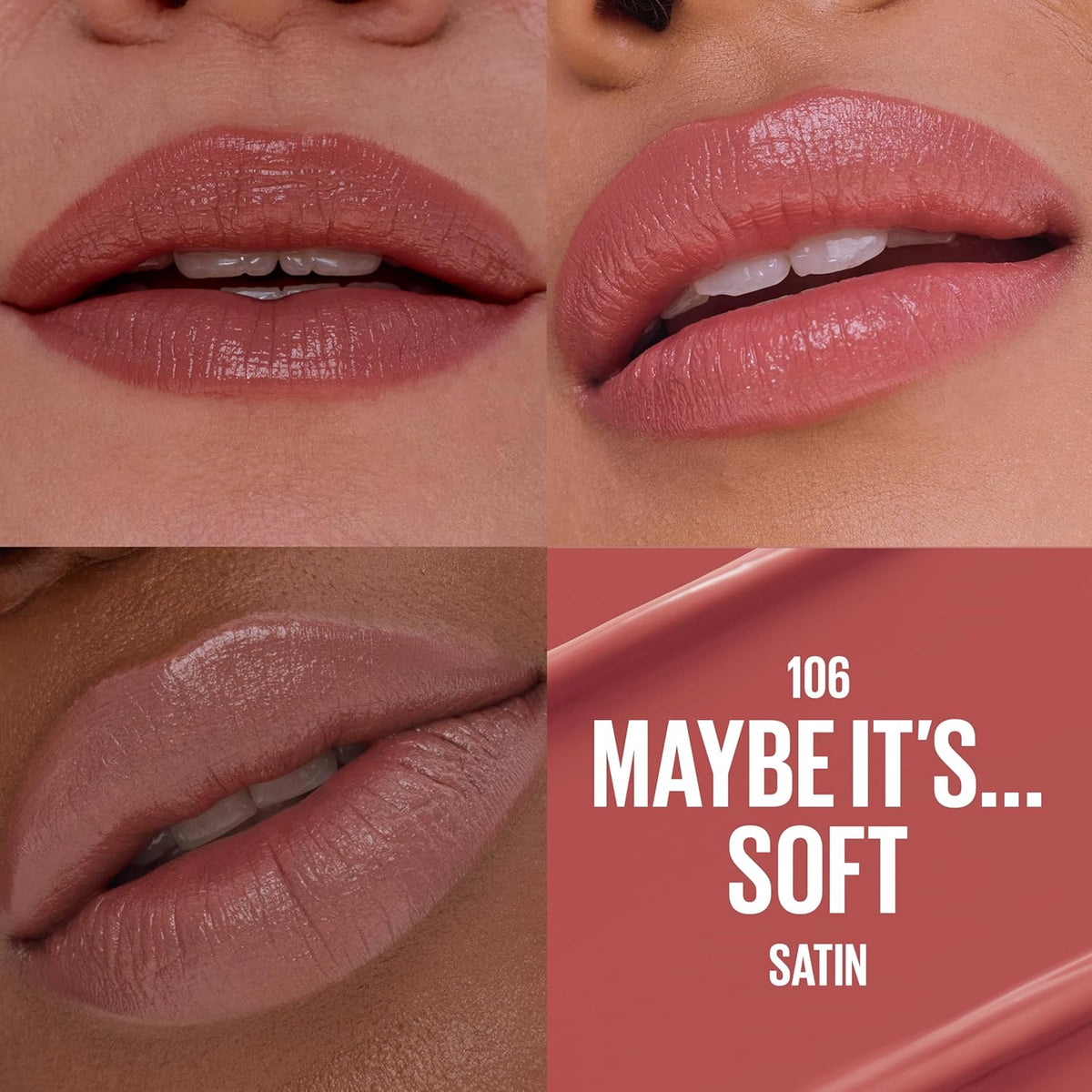 Maybelline Hydrating Serum Lipstick with 8 Hours of Moisture and Hyaluronic Acid, Maybe It's...Soft (Light Terracotta Rose Nude Satin)