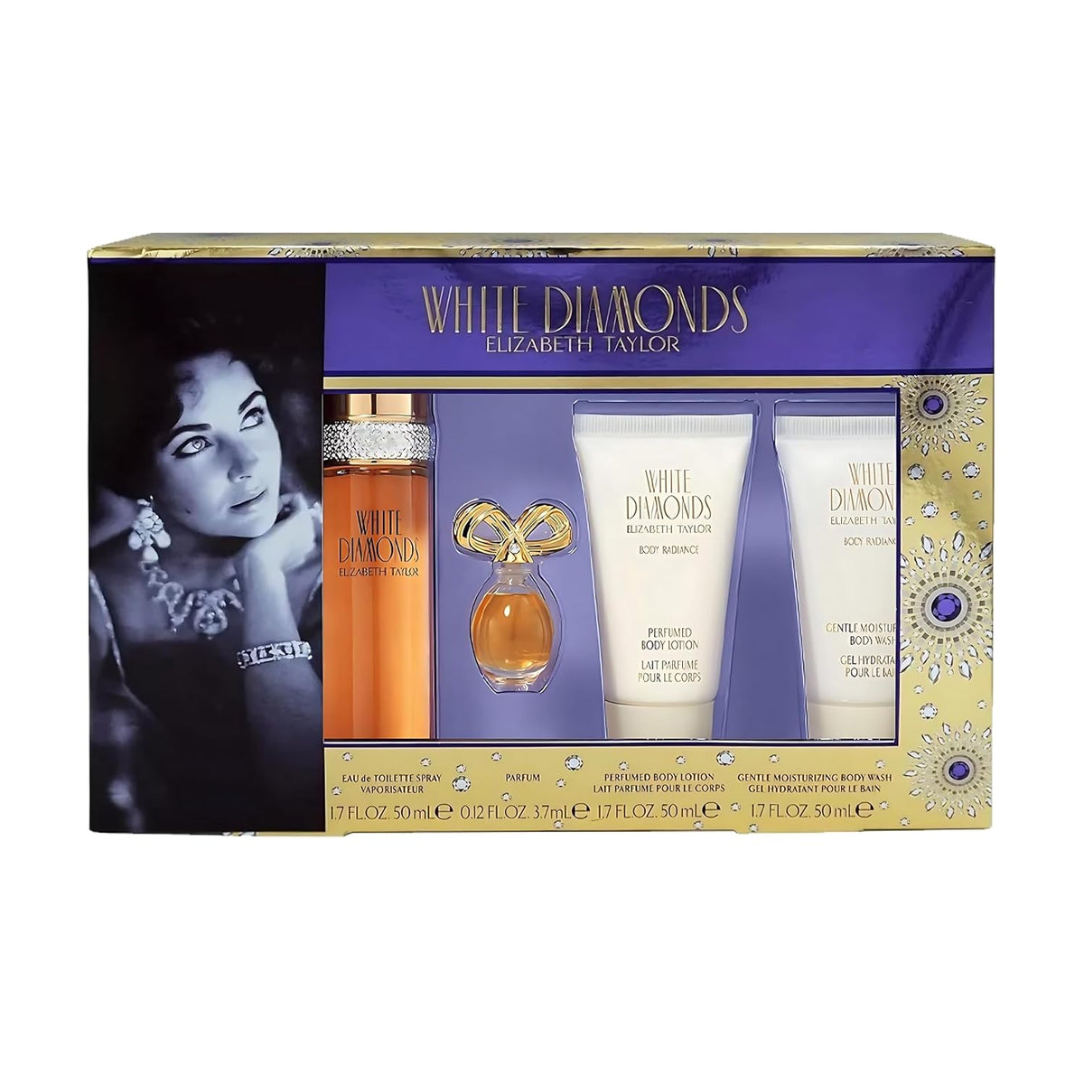 Elizabeth Taylor White Diamonds Women's Eau de Toilette 4-Piece Gift Set, 1.7 oz