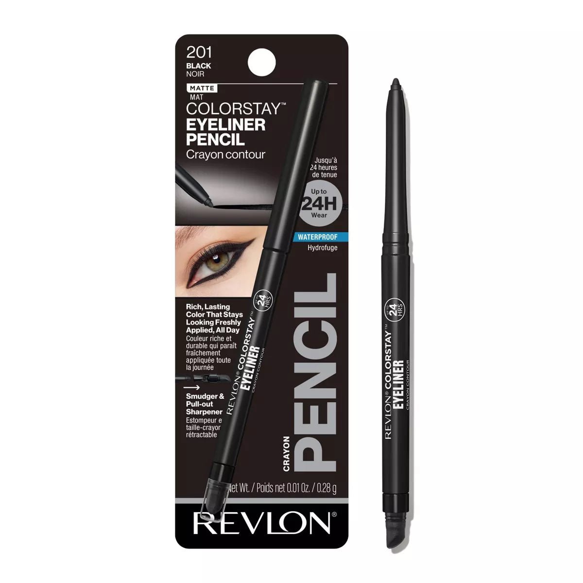 Revlon ColorStay Waterproof Eyeliner Pencil with Built-In Sharpener - 0.01 oz