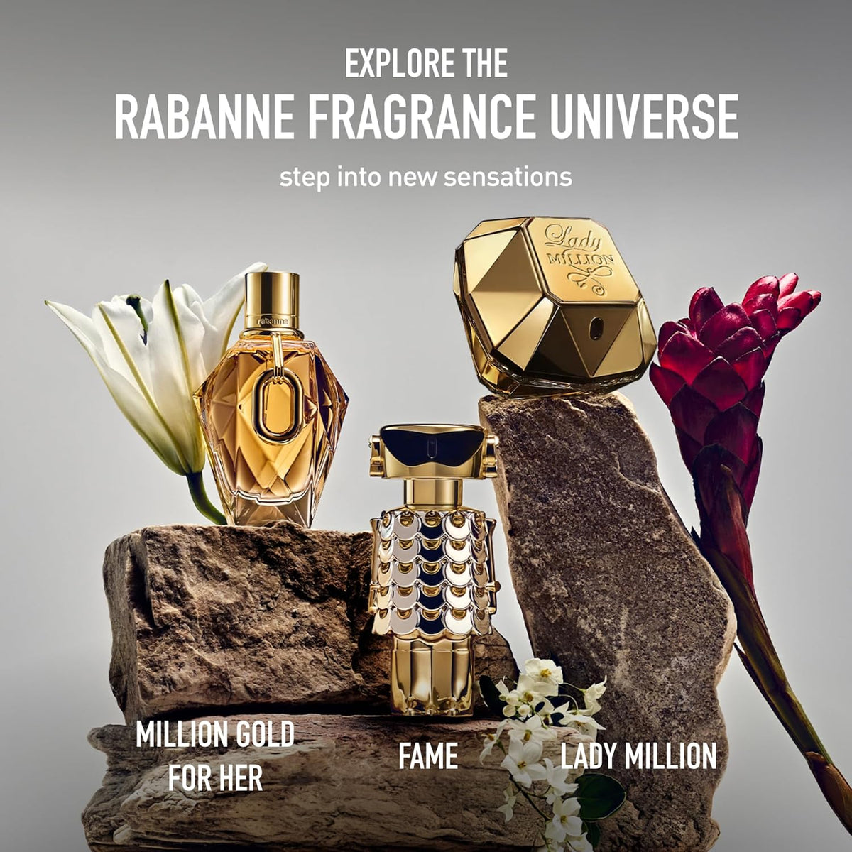 Rabanne Million Gold Eau De Parfum for Women - Long-Lasting Refillable Designer Fragrance with Notes of Sparkling Rose, White Flowers, and Salty Mineral Musk - Luxury Perfume
