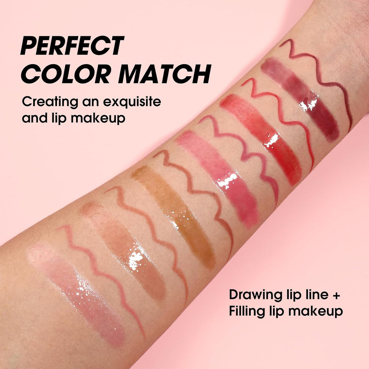 12-Piece Lip Liner and Gloss Collection, Hydrating Lip Oil Duo, Tinted Plumping Formula