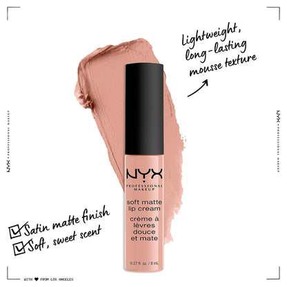 NYX Professional Makeup Soft Matte Lip Cream - Lightweight Liquid Lipstick in Cairo (Matte Pure Nude)