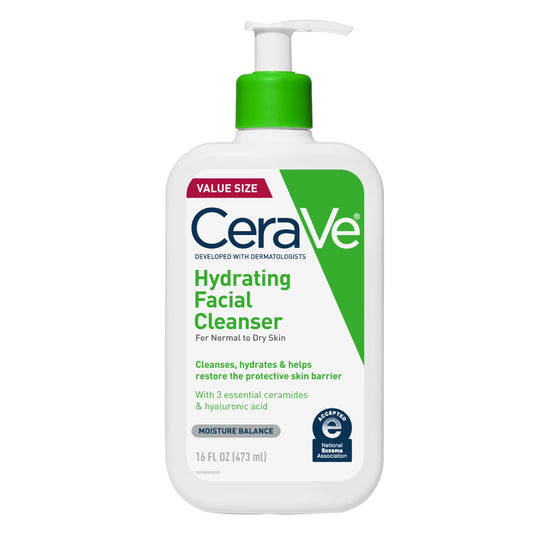 Hydrating Facial Cleanser for Normal to Dry Skin, 16 Fl Oz Daily Face Wash