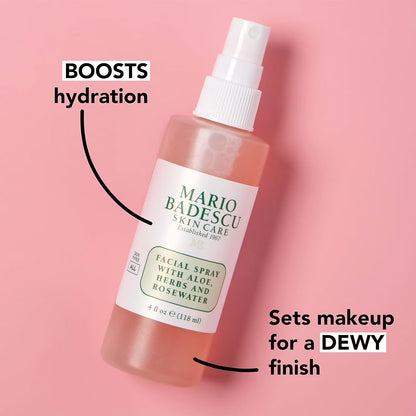 Mario Badescu Rosewater and Aloe Vera Facial Spray Toner, 2 oz