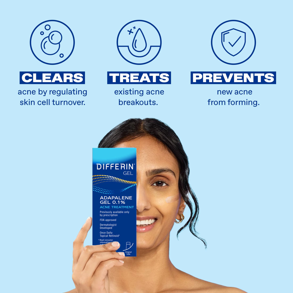 Adapalene 0.1% Retinoid Acne Treatment Gel, Fragrance-Free, 15g Tube - Prescription Strength for Effective Acne Clearance and Prevention