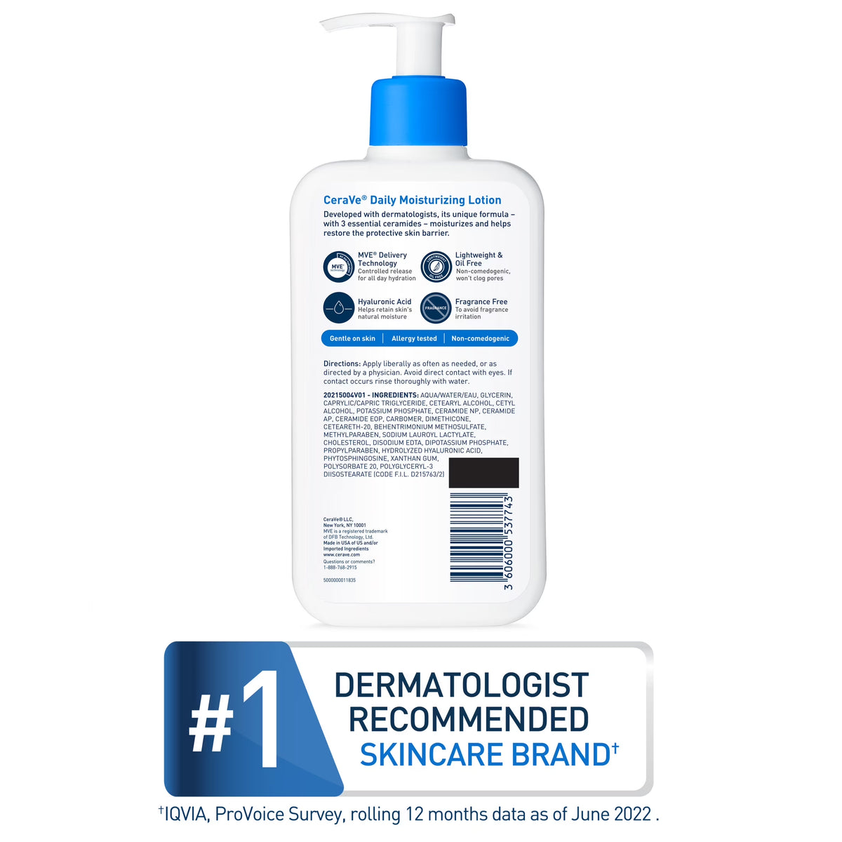 Daily Moisturizing Lotion with Hyaluronic Acid for Normal to Dry Skin, 8 oz
