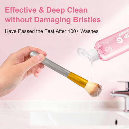 Professional Makeup Brush Cleaning Solution with Cleaning Mat - 2 Piece Set