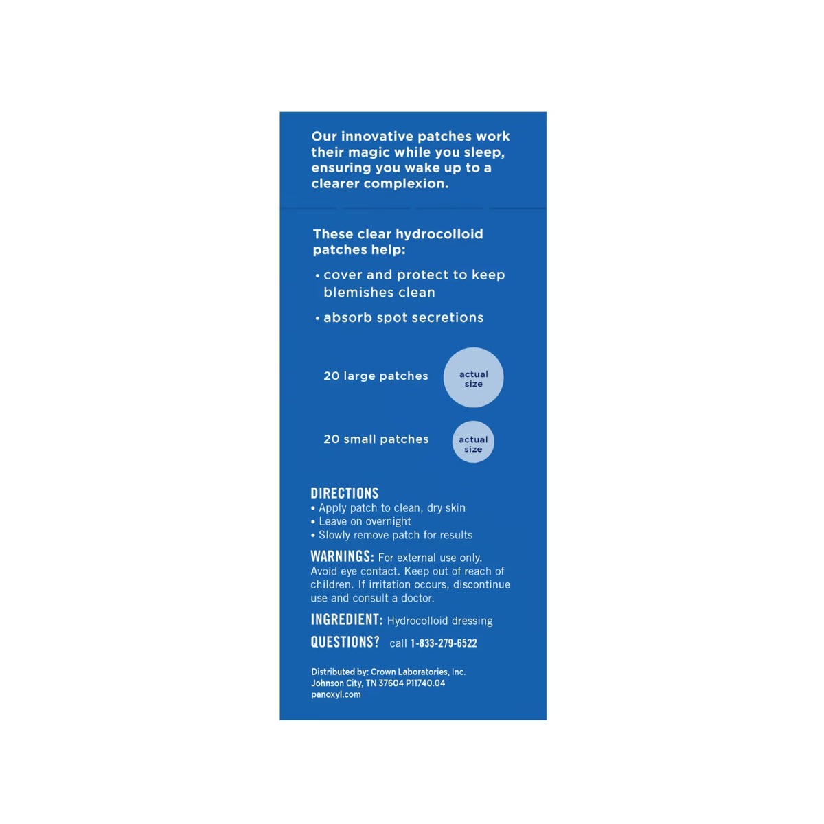 PM Overnight Spot Treatment Patches, Clear Hydrocolloid Dots, 40 Count