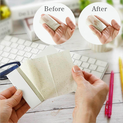 Oil Blotting Paper - 100 Sheets (Pack of 2) - Natural Green Tea Facial Tissues with Premium Japanese Washi Paper, Portable Design, Made in Japan, Essential for Skin Care and Makeup