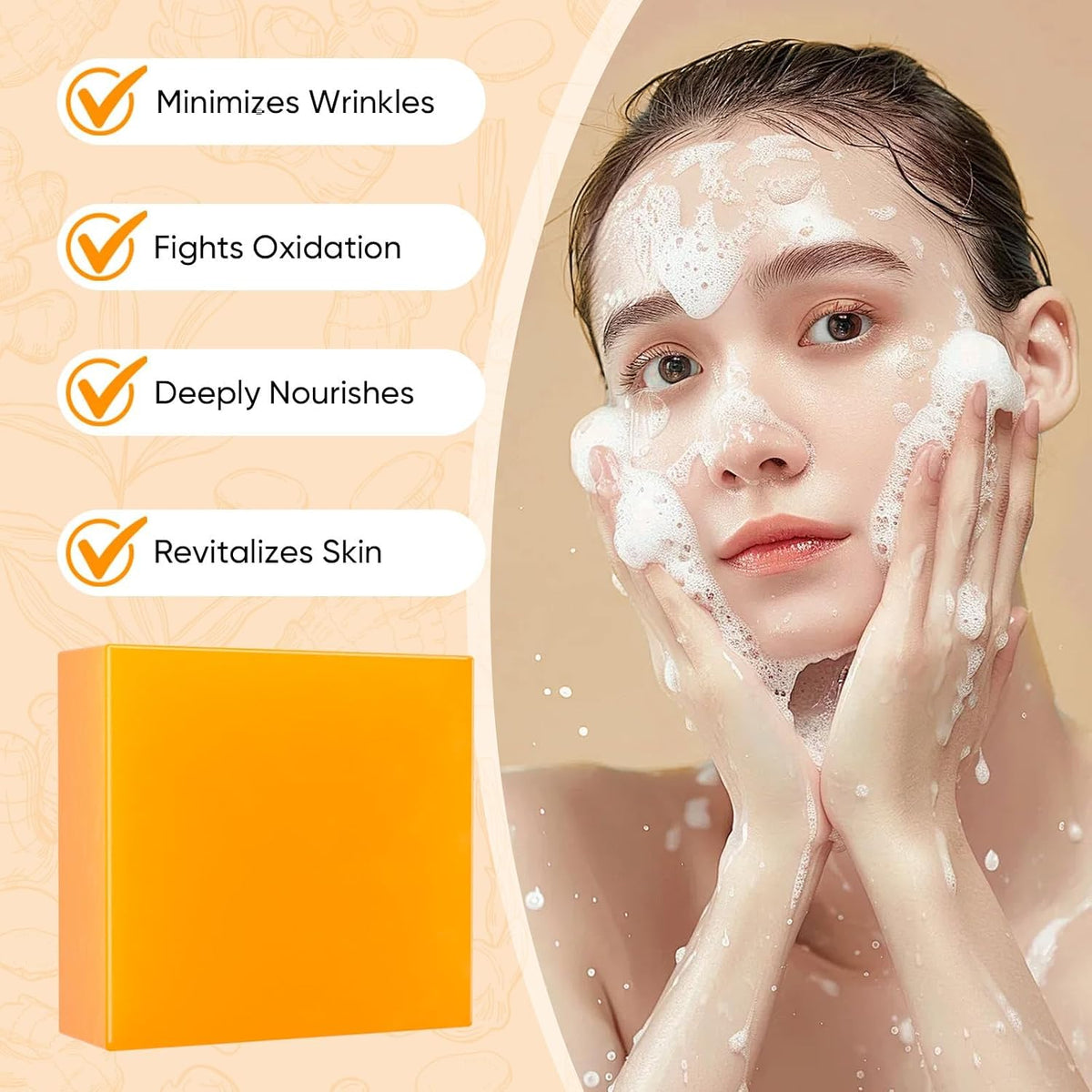 Turmeric Facial Care Set: Cleanser, Soap Bar, and Oil