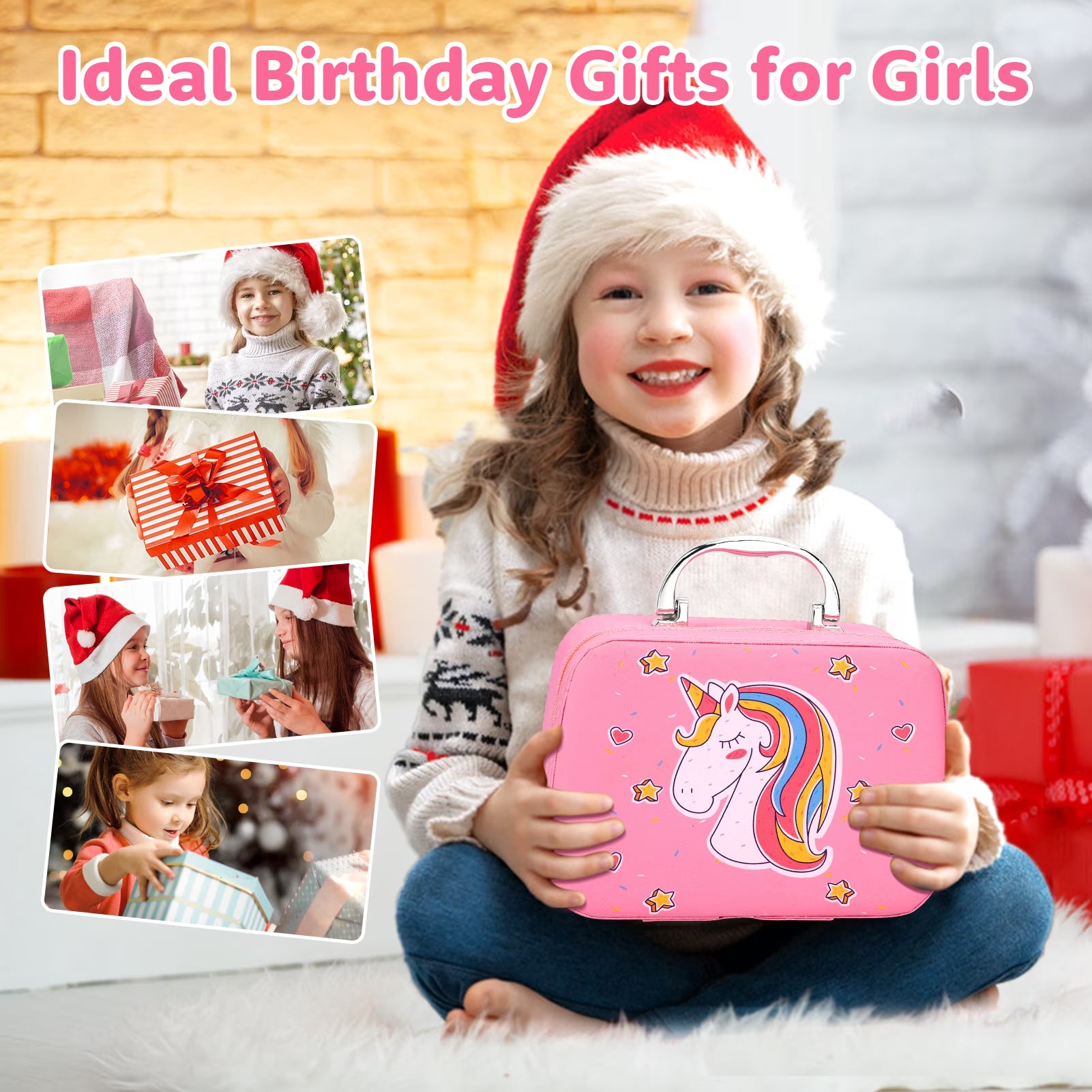 Children's Washable Makeup Kit - Princess Dress-Up Toys for Girls Ages 3-12, Ideal Birthday Gift