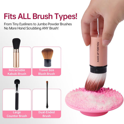 Norate Professional Makeup Brush Cleaner Solution with Cleaning Mat - 2 Piece Set