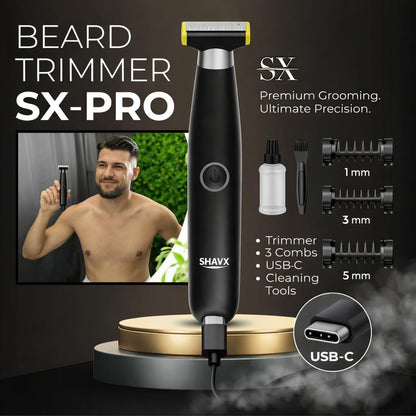 Men's Electric Body Hair Trimmer - Versatile Grooming Tool for Pubic, Beard, Chest, and Sensitive Areas with Skin-Safe Dual Blades, Waterproof Design, Rechargeable USB-C, and Three Combs