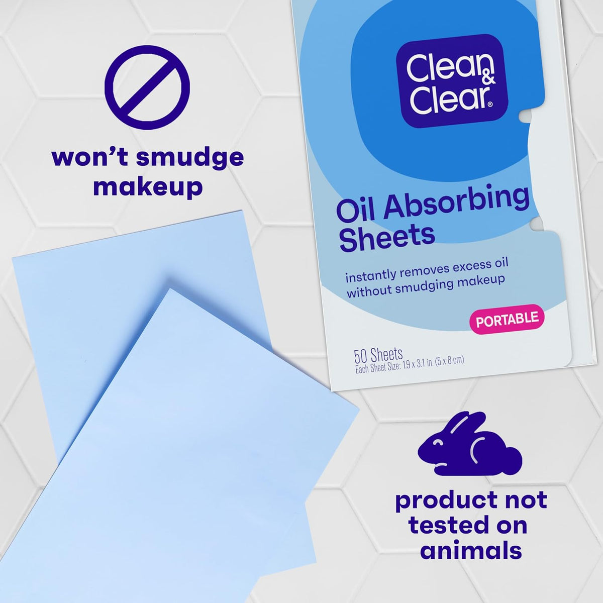 Clean & Clear Essentials Oil Absorbing Sheets, 50 Count, Pack of 3