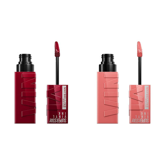 Maybelline Super Stay Vinyl Ink Longwear Liquid Lipcolor - Royal Deep Wine Red & Charmed Pink, 0.14 Fl Oz