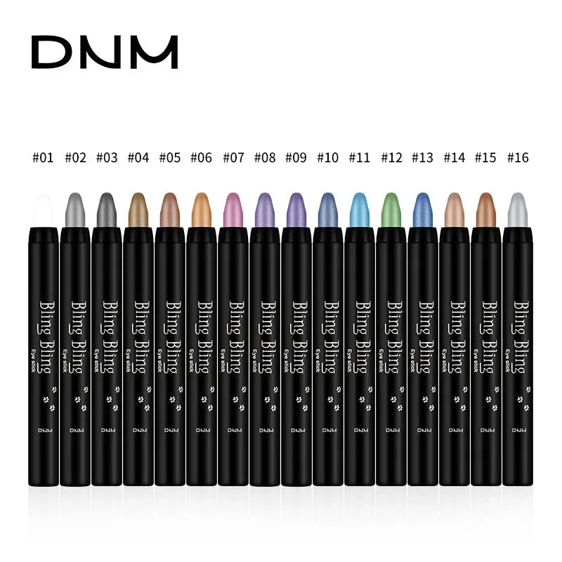 Bling Eye Shadow Pen 16 Colors Eyeshadow Stick Eyeshadow Palettes Women Bling Silkworm Pen Pearlescent Eye-Shadow Glitter Pencil