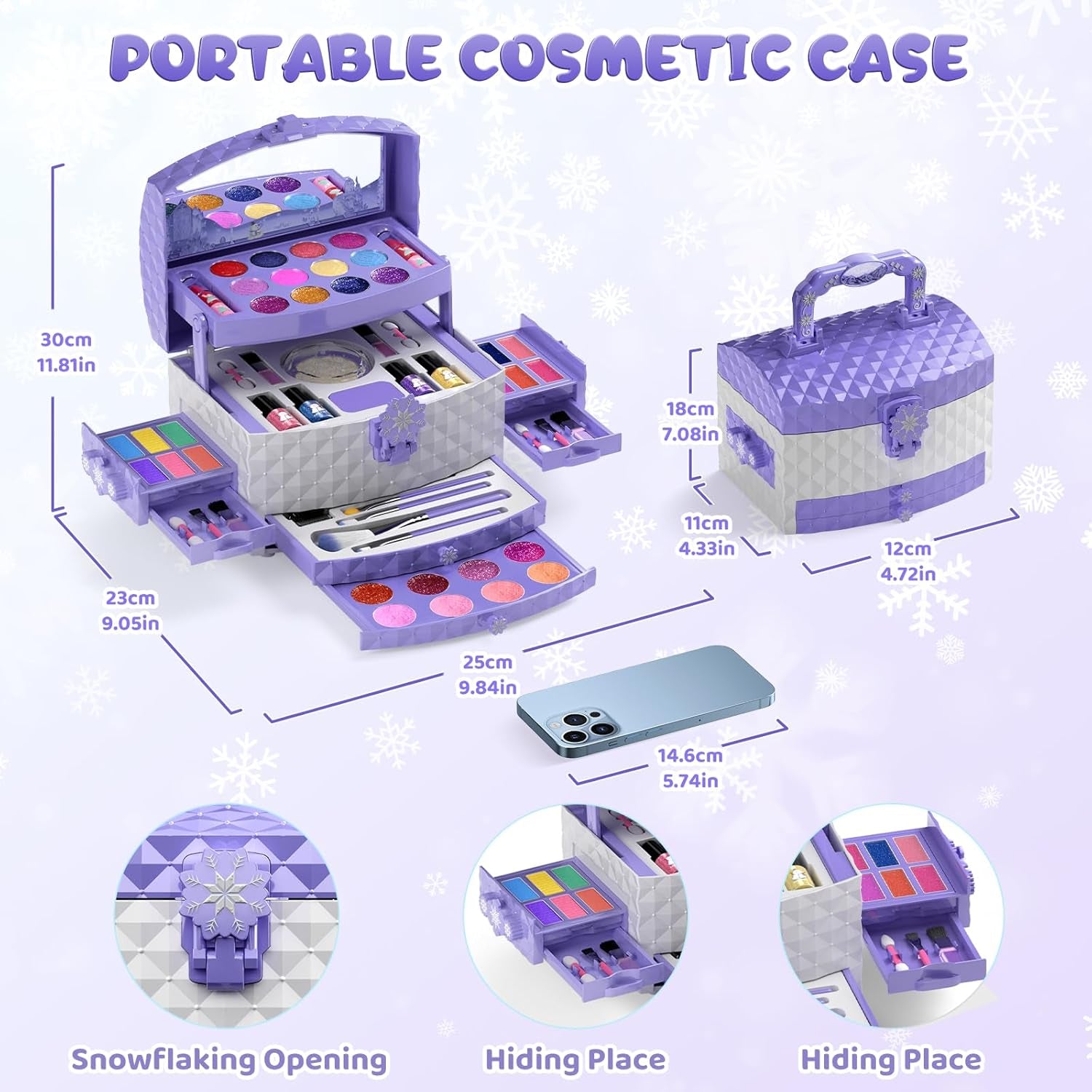 56-Piece Children's Makeup Set, Washable Real Cosmetic Kit for Toddlers