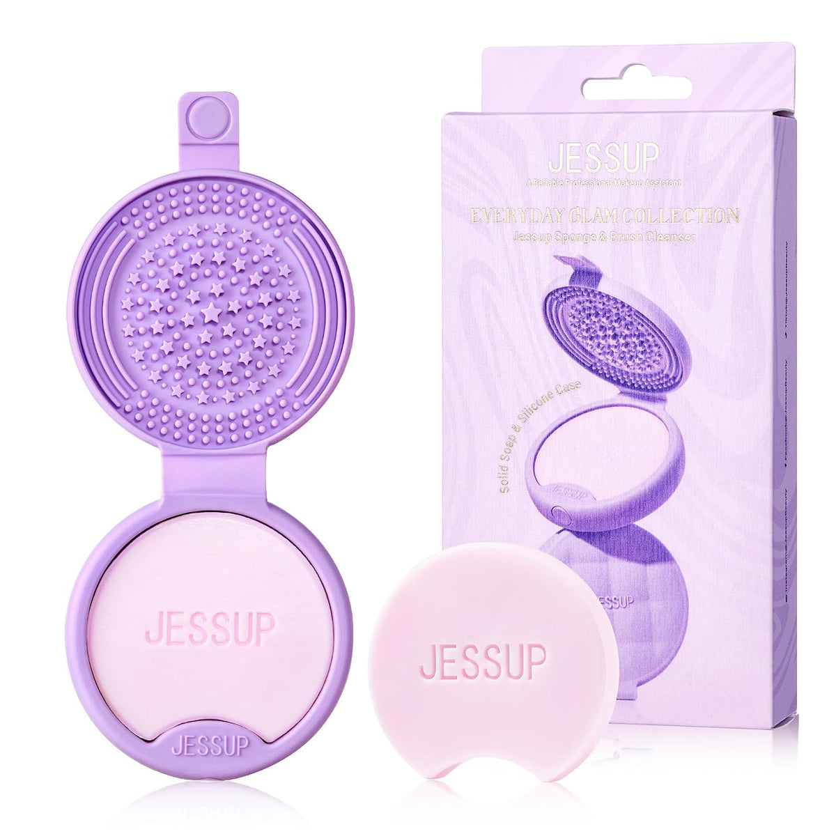 Jessup Silicone Makeup Brush Cleaner Mat with 2 Solid Soaps - Model A013