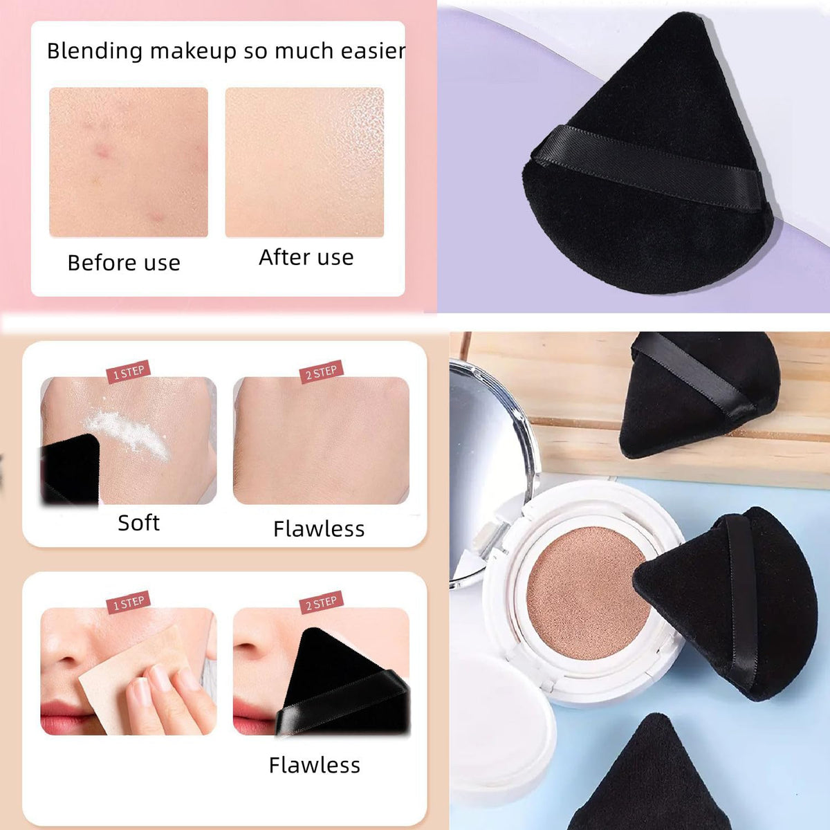18-Piece Makeup Sponge Set - Cosmetic Applicators for Powder, Cream, and Liquid Foundations