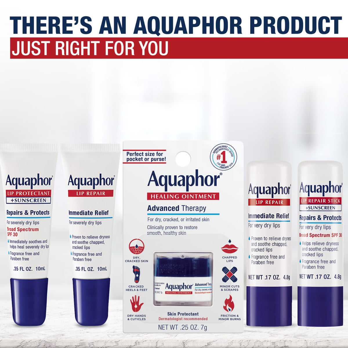 Aquaphor Lip Ointment with Shea Butter, 0.35 Fl Oz