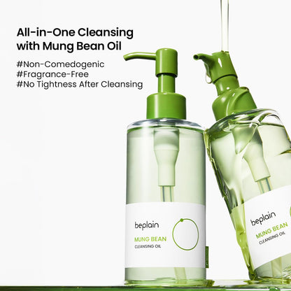 Beplain Mung Bean Double Cleansing Set: Oil (6.76 fl oz) & Face Wash (5.07 fl oz)