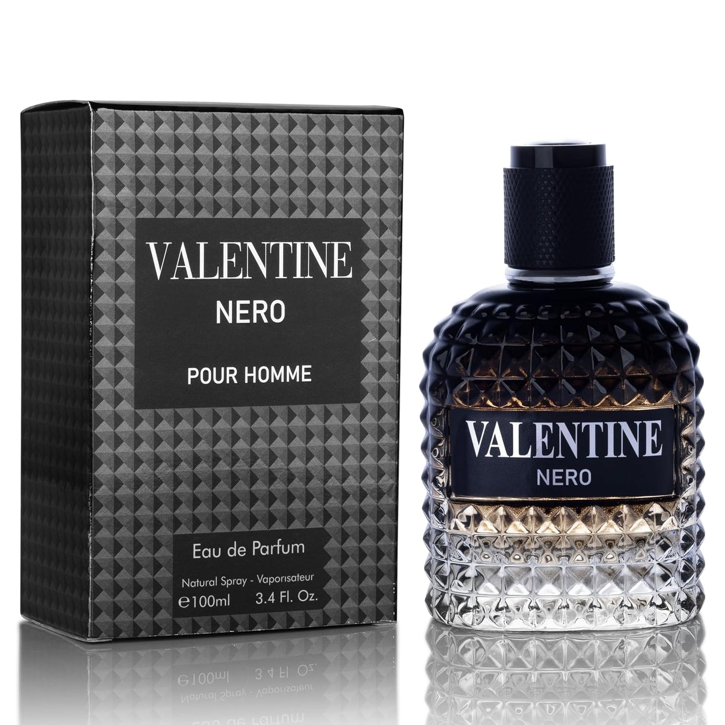 Valentine Nero for Men, Woody Aromatic Cologne, 3.4 Fl Oz