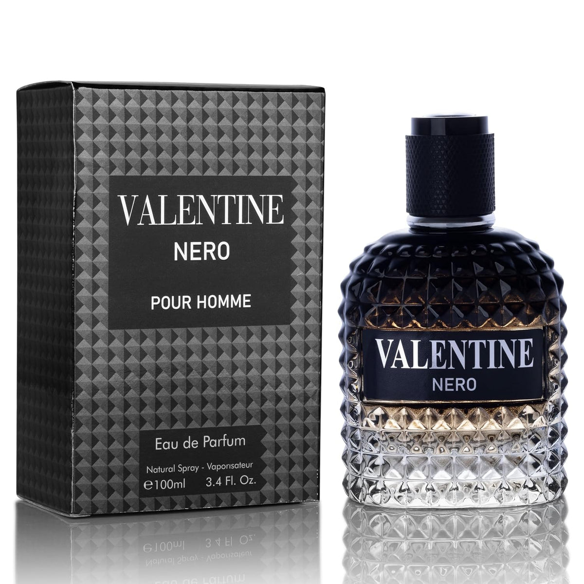Valentine Nero for Men, Woody Aromatic Cologne, 3.4 Fl Oz