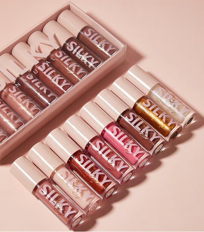 MAEPEOR 8-Piece Shiny Glossy Lip Gloss Set - Non-Sticky, Moisturizing, Long-Lasting Liquid Lipstick with High Shine & Shimmer for Women and Girls (Set 01)