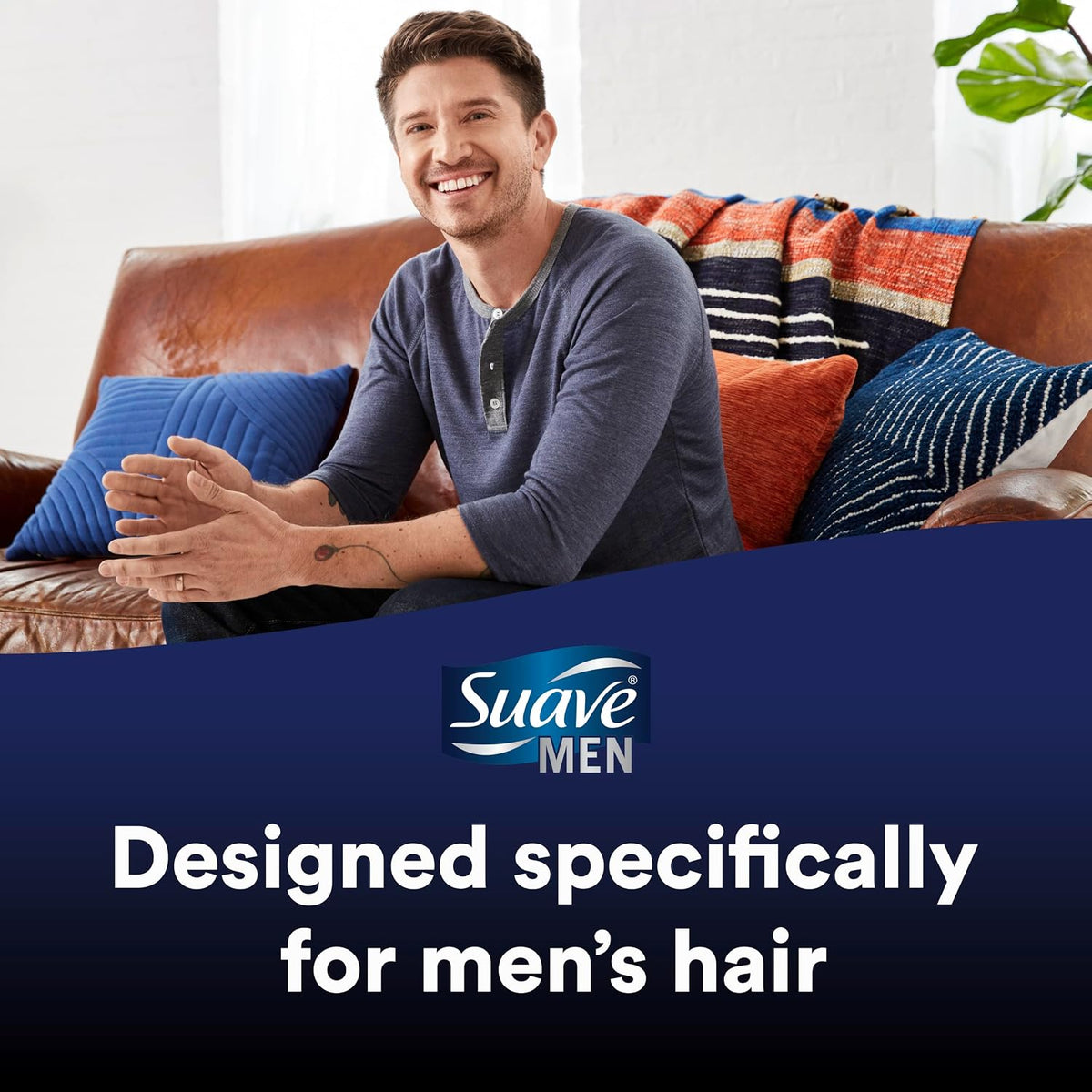 Suave Men Shampoo Conditioner Bodywash 3 in 1 Charcoal &Warm Ginger to Cleanse and Nourish Hair and Skin, 40 Oz Pack of 3
