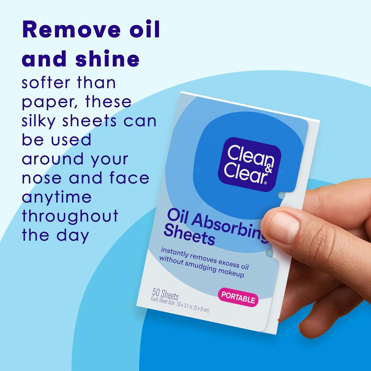 Clean & Clear Essentials Oil Absorbing Sheets, 50 Count, Pack of 3