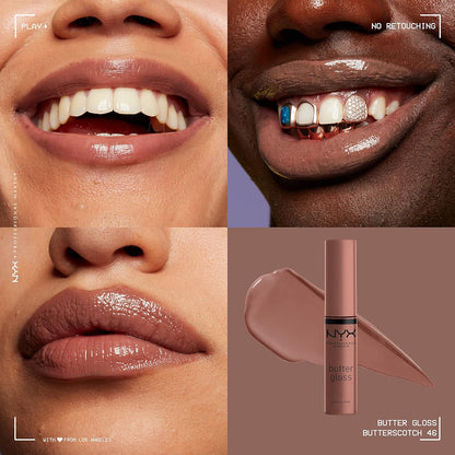 NYX PROFESSIONAL MAKEUP Butter Gloss Trio - Brown Sugar, Non-Sticky Lip Gloss (Sugar High, Spiked Toffee, Butterscotch)