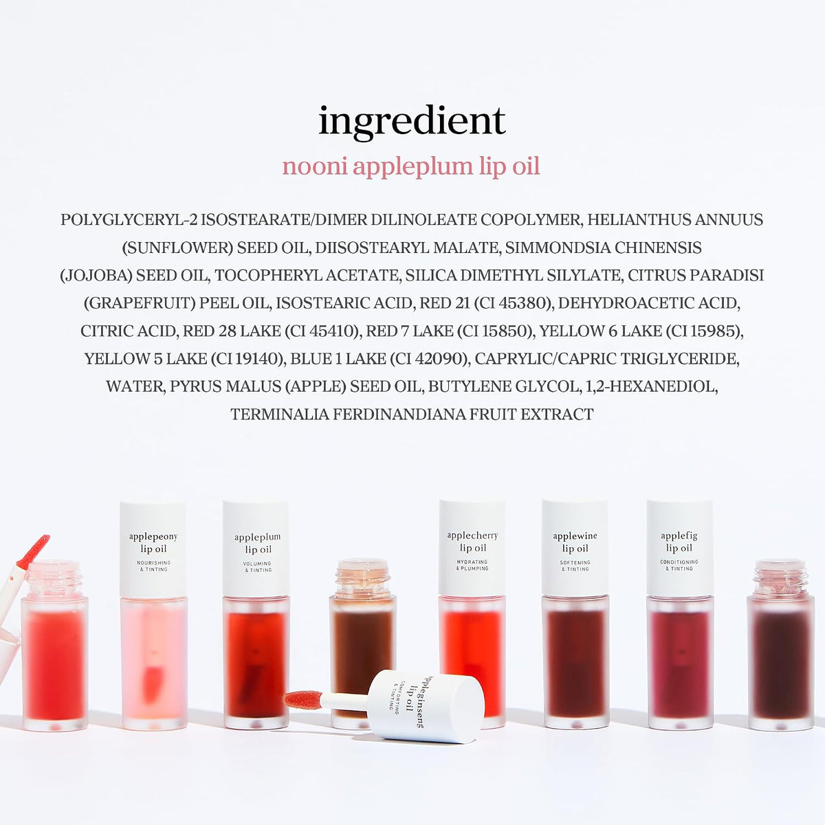 NOONI Korean Lip Oil in Appleplum - Tinted Lip Gloss for Plumping and Hydration