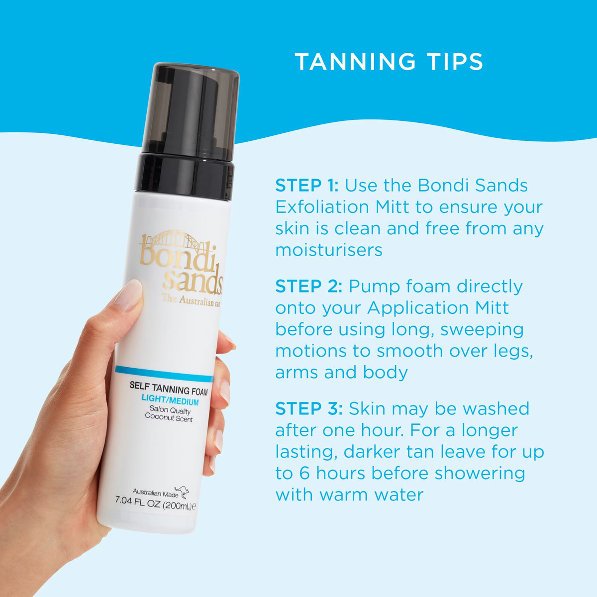Light/Medium Self-Tanning Foam for Face and Body, 6.76 Fl. Oz.
