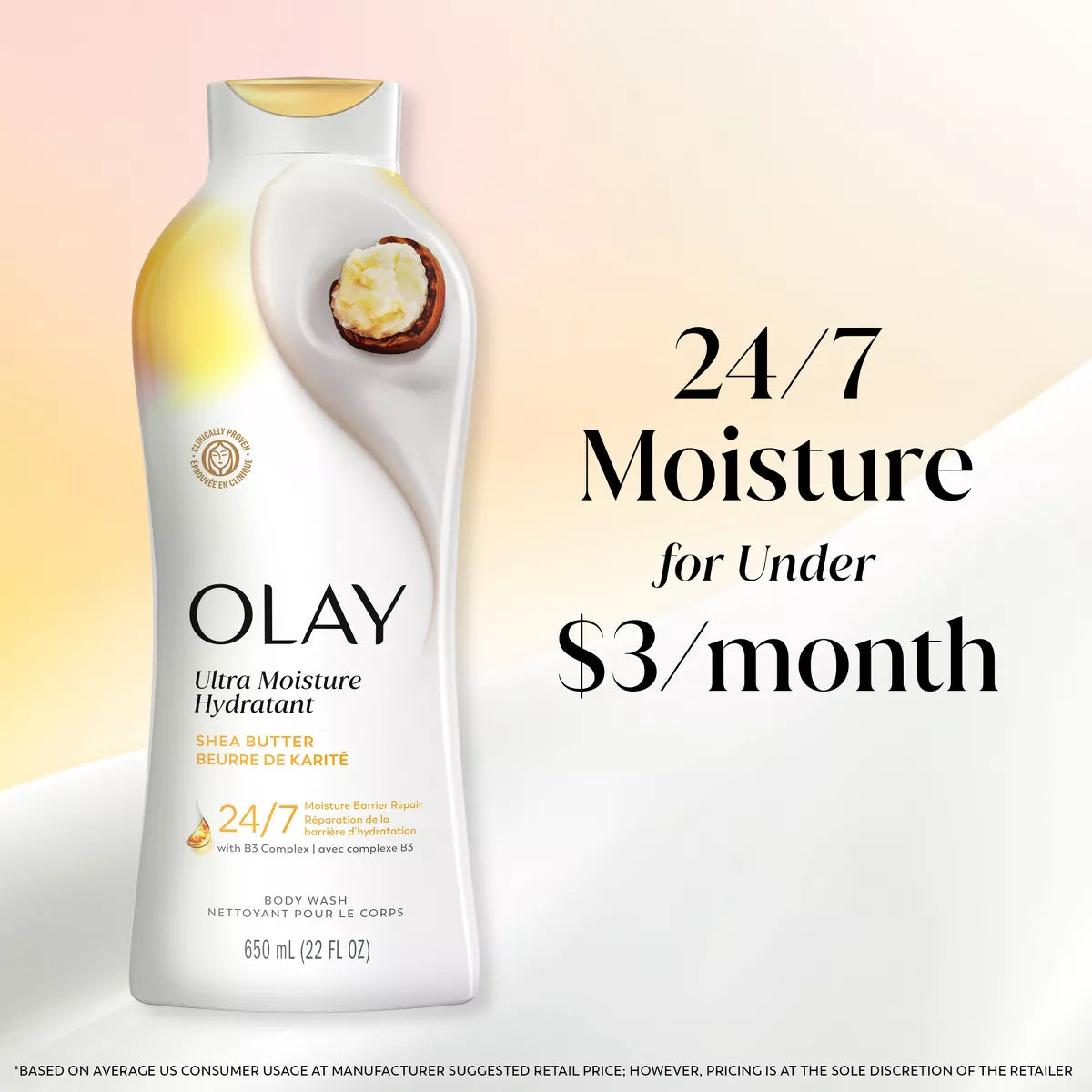 Olay Ultra Moisture Body Wash with Shea Butter, 22 Fl Oz