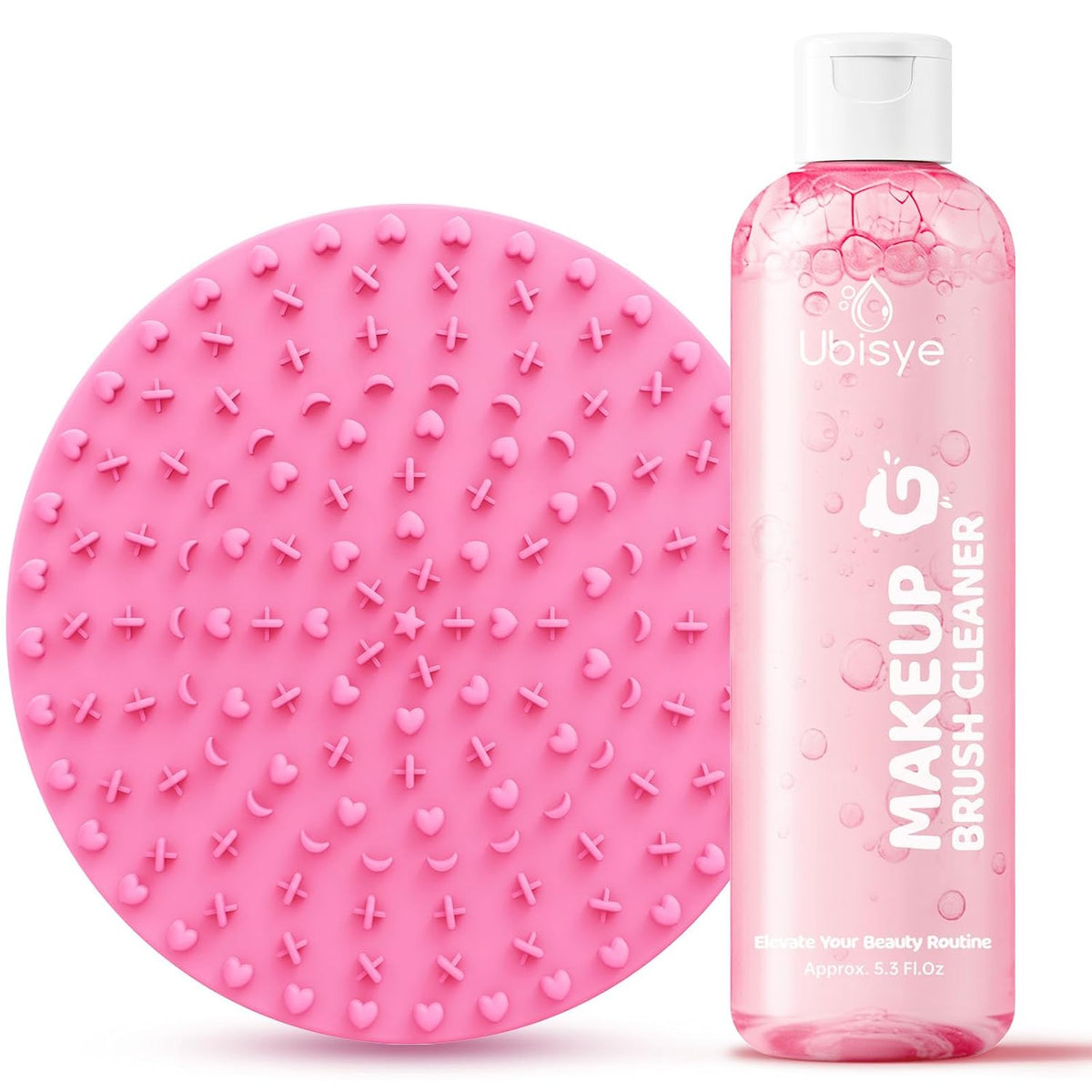 Professional Makeup Brush Cleaning Solution with Cleaning Mat - 2 Piece Set