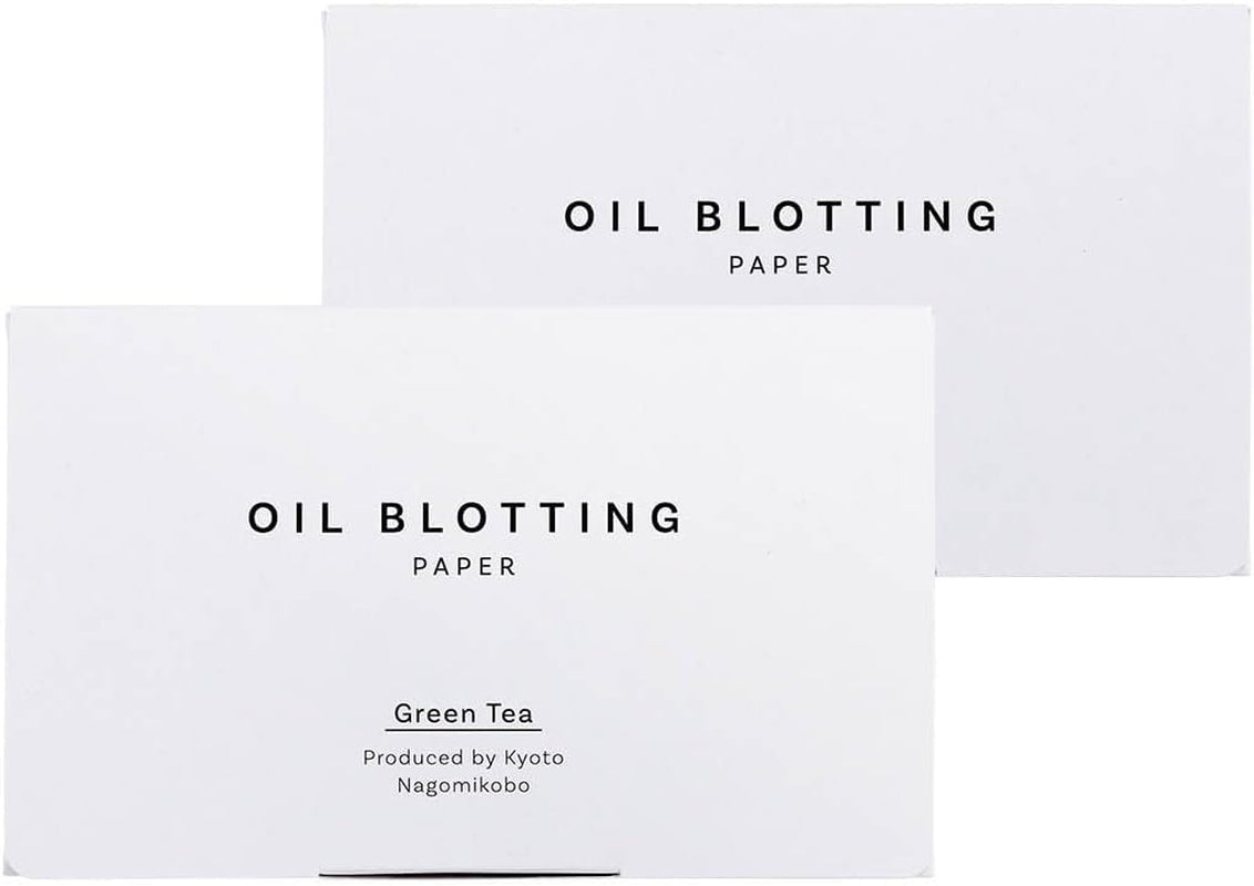Oil Blotting Paper - 100 Sheets (Pack of 2) - Natural Green Tea Facial Tissues with Premium Japanese Washi Paper, Portable Design, Made in Japan, Essential for Skin Care and Makeup