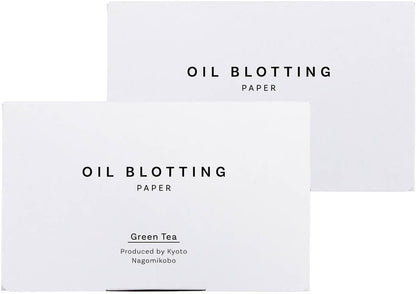 Oil Blotting Paper - 100 Sheets (Pack of 2) - Natural Green Tea Facial Tissues with Premium Japanese Washi Paper, Portable Design, Made in Japan, Essential for Skin Care and Makeup