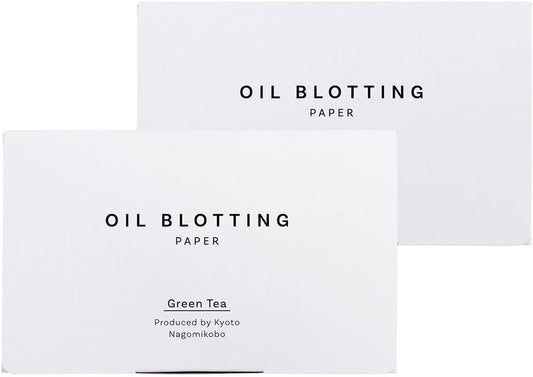 Oil Blotting Paper - 100 Sheets (Pack of 2) - Natural Green Tea Facial Tissues with Premium Japanese Washi Paper, Portable Design, Made in Japan, Essential for Skin Care and Makeup