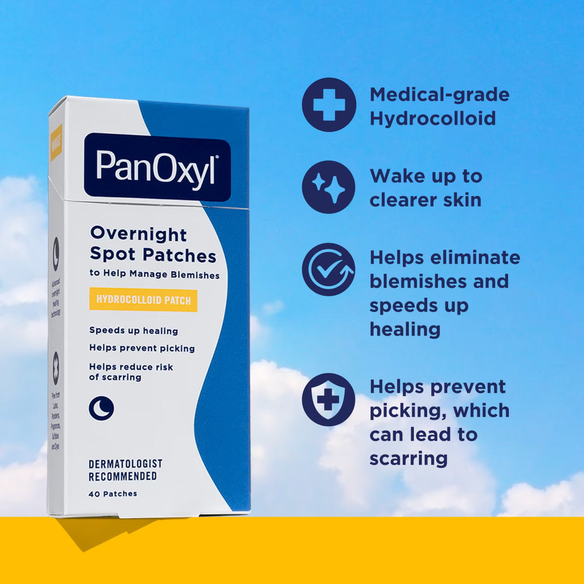 PM Overnight Spot Treatment Patches, Clear Hydrocolloid Dots, 40 Count